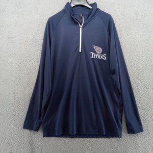 Tennessee Titans Shirt  Mens Large Blue Pullover Quarter‎ Zip Dunbrooke NFL Logo